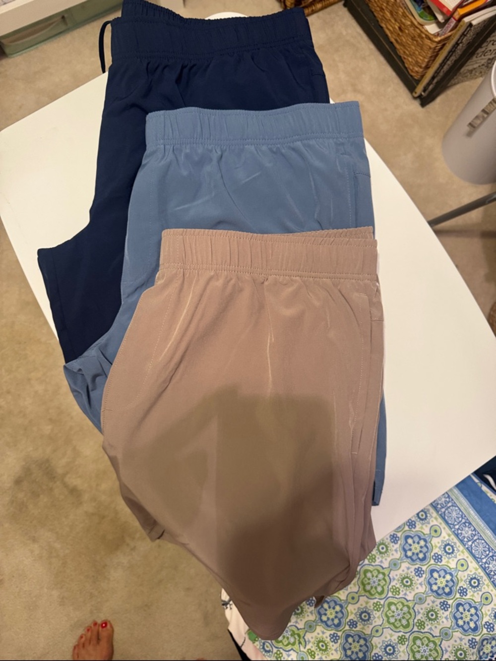 Athletic Works Men's Athletic Shorts - Navy, Light Blue & Taupe